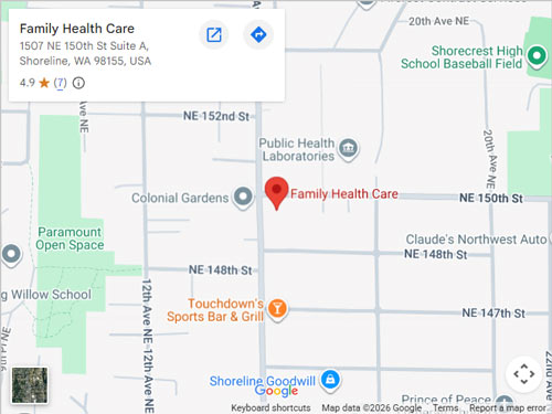 Get Directions to Family Health Care in Shoreline, WA